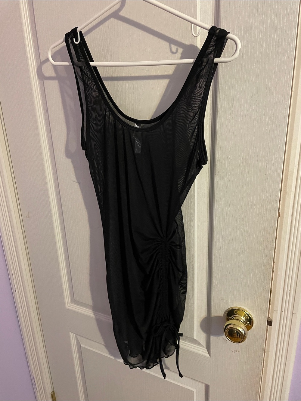 refuge Black Mesh Swim Coverup